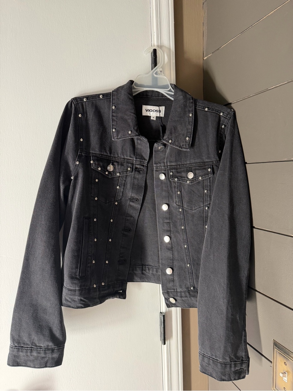 Vigoss Black Studded Jean Jacket